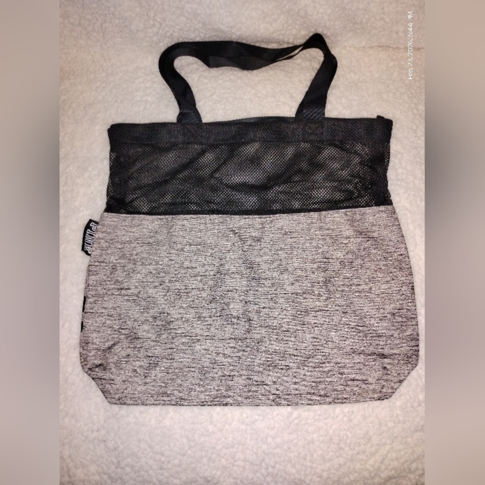 "PINK" VICTORIA'S SECRET GRAY AND BLACK MEDIUM TOTE BAG - Picture 7 of 10